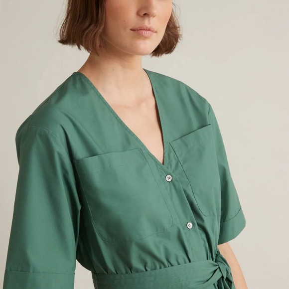 Brand new beautiful Cyrillus green poplin dress (100%) - perfect for work - Picture 4 of 4